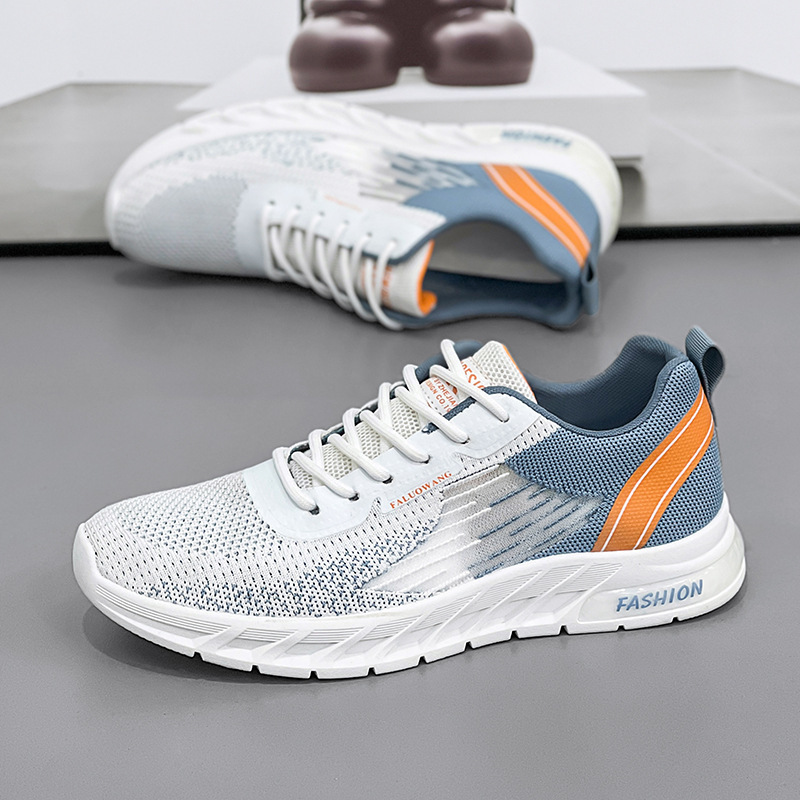 Flyknit Men's Fashion 2025 New Summer Breathable Casual Mesh Running Shoes Training Men's Step Soft Bottom Sports Shoes