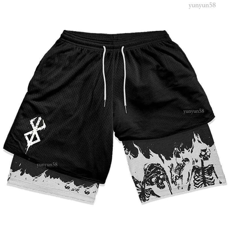 Shorts Summer Men's Y2k Men Streetwear Anime High Waist Oversize Breathable Gym Short Pants Training Fitness Workout Track Shorts Clothes 2