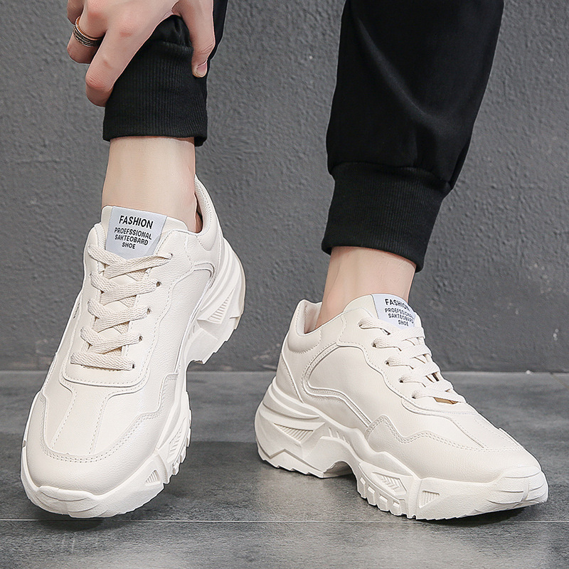 Dad's For Men 2025 Spring New Korean Edition Sports Running Thick Sole Student Men's Trendy Casual Shoes