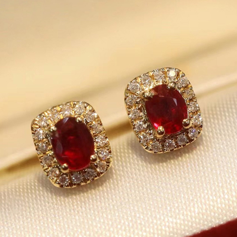 Stud Earring Luxury Jewelry 925 Sterling Silver Princess Cut Topaz CZ Diamond Gemstones Eternity Women Wedding Earrings For Lovers Gift