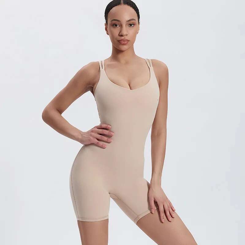One-Piece Tight Jumpsuit Female Nude Dance Outdoor Fiess Running One-Piece Yoga Clothes