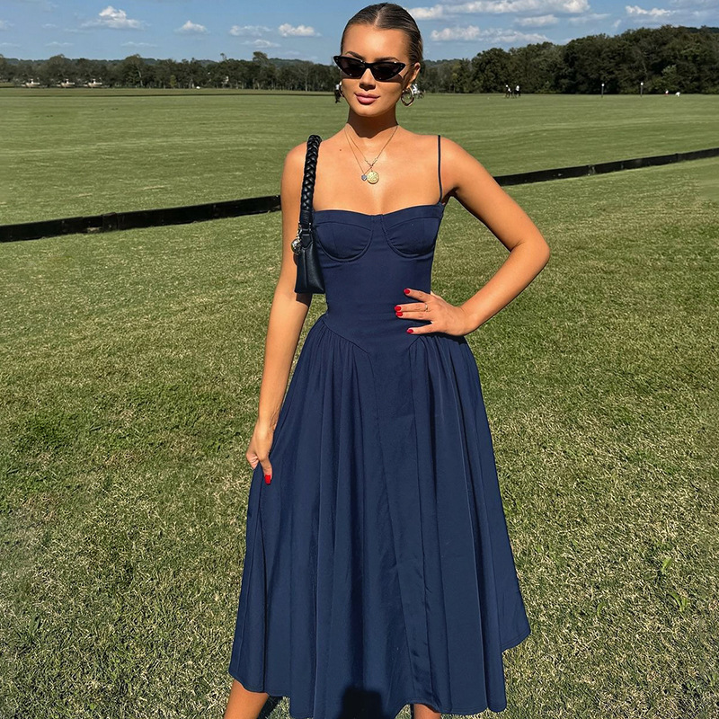 Hot Selling Women's Clothing New4 Autumn And Winter New Product Sexy Waist Slimming Backless Camisole Dress