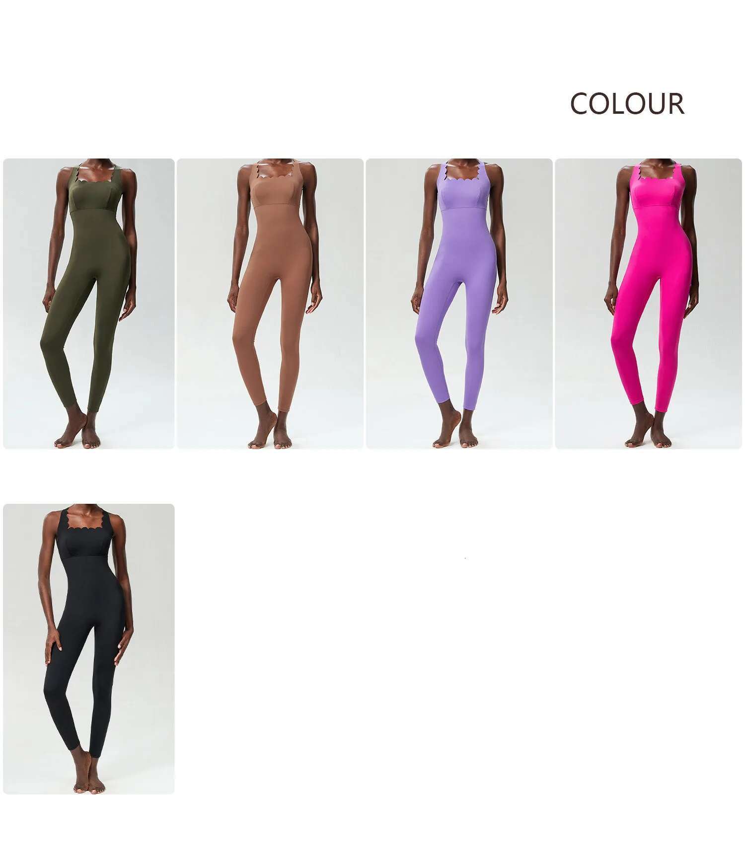 Yoga Jumpsuits With Lotus Hem&Chest Pads All In One Pieces Fiess Rompers Super Stretchy Slim Fit Bodysuits Dancing Overalls