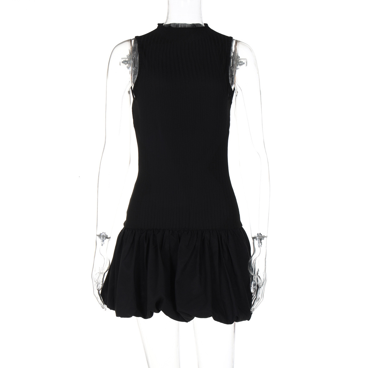 Women's New4 Summer New Fashion And Sexy Back Hollow Fit Spliced Folded Dress For Women