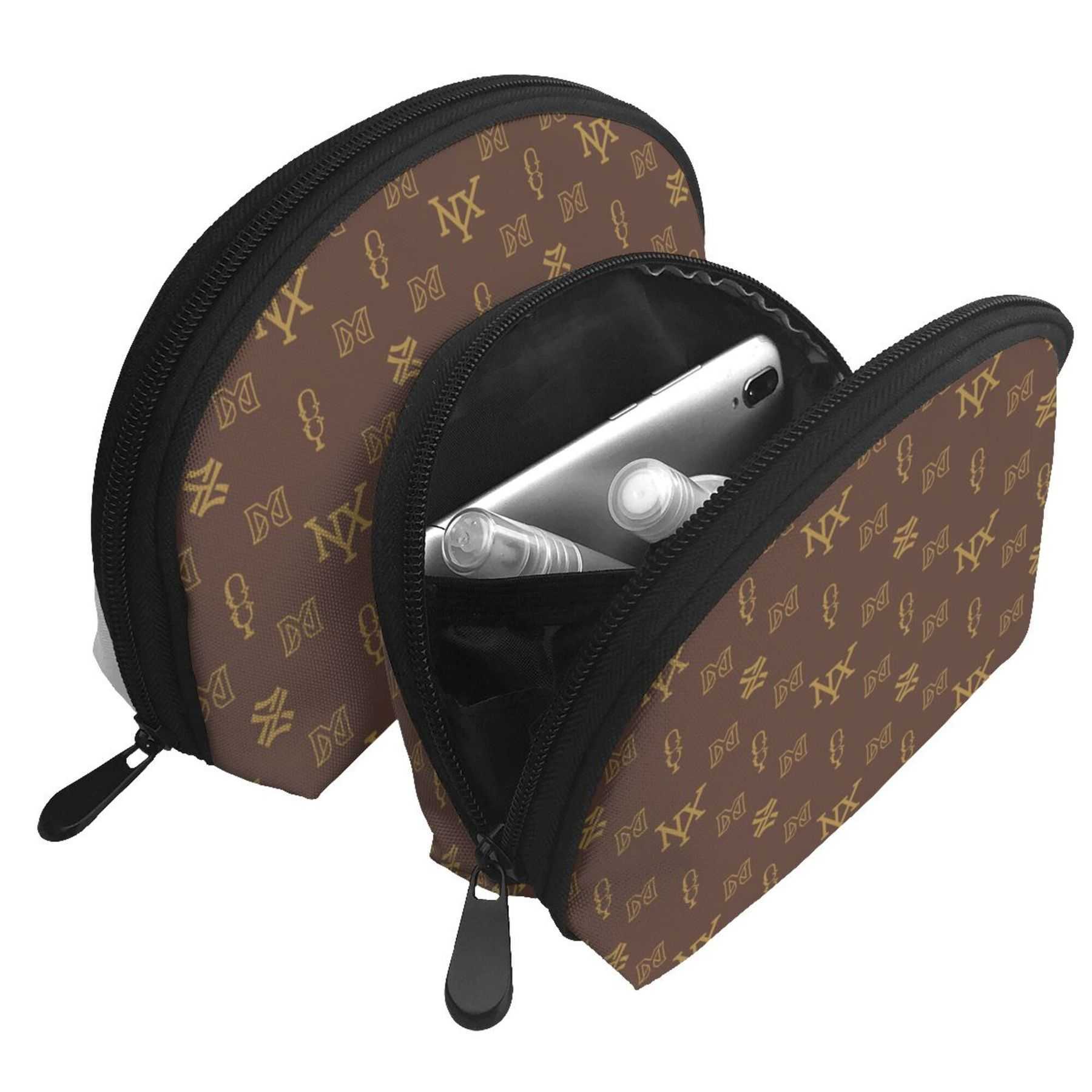 NXY Womens Designer MakeUp Bag Luxury Brown Cosmetic Bag Zipper Toiletry Bags Cases Ladies Fashion Cosmetic Pouch Make Up Box