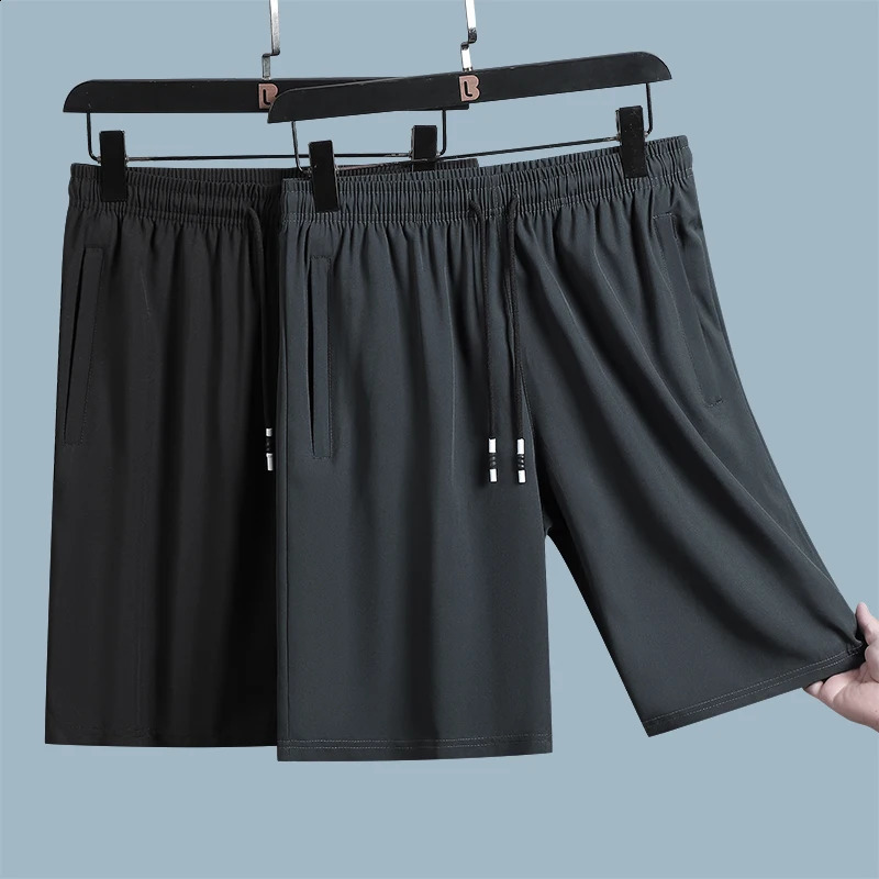 Summer Ice Silk Quick Drying Fat Mens s Loose Shorts with Plus Size Thin Sports Pants Basketball Feel Casual 250225