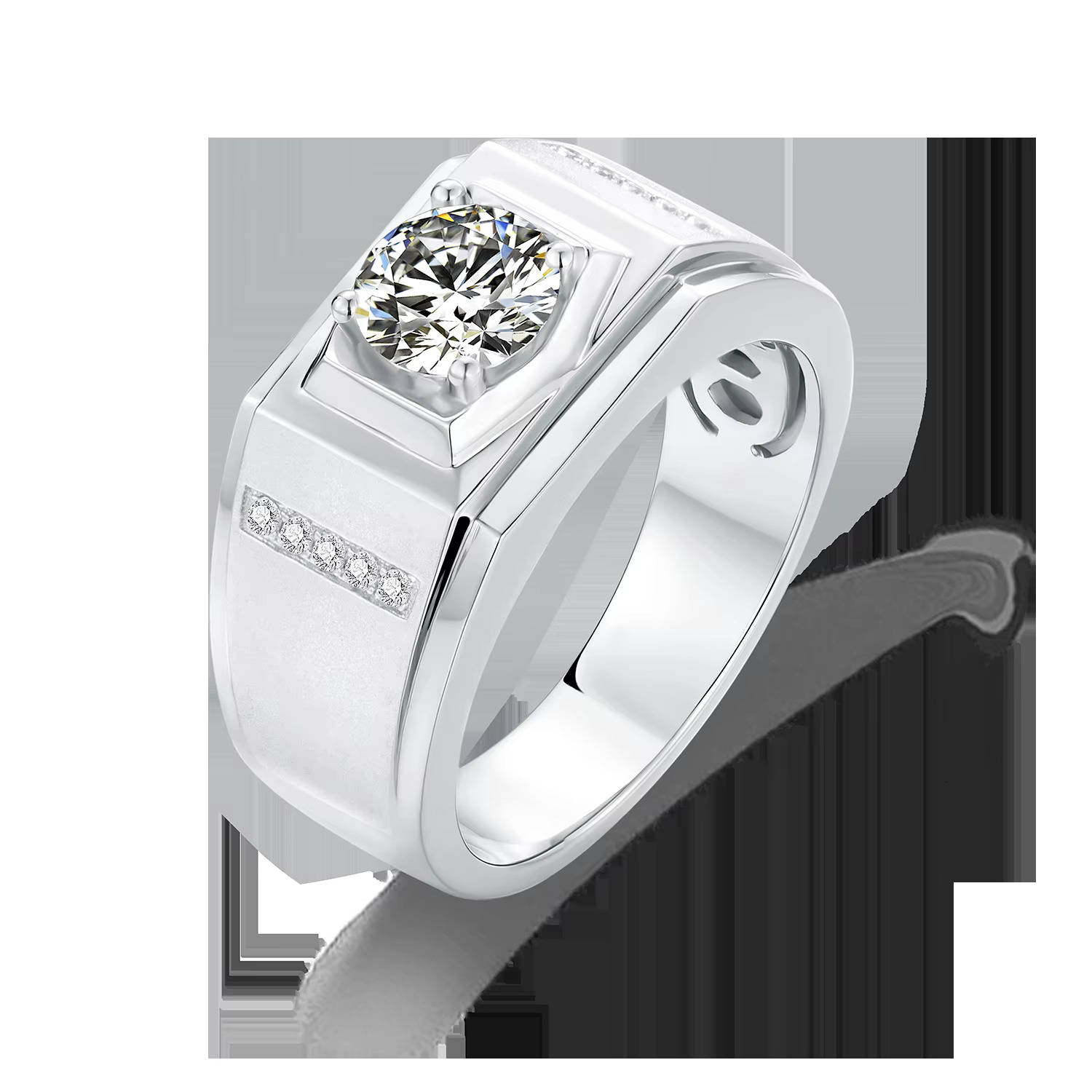 VVS GRADE D Sterg Sier Man Ring d Color Moissanite Men Jewelry