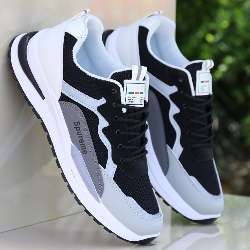 Summer New Men's Breathable Trendy Versatile White Shoes Outdoor Sports Training Shoes Daily Casual Running Fashion Shoes