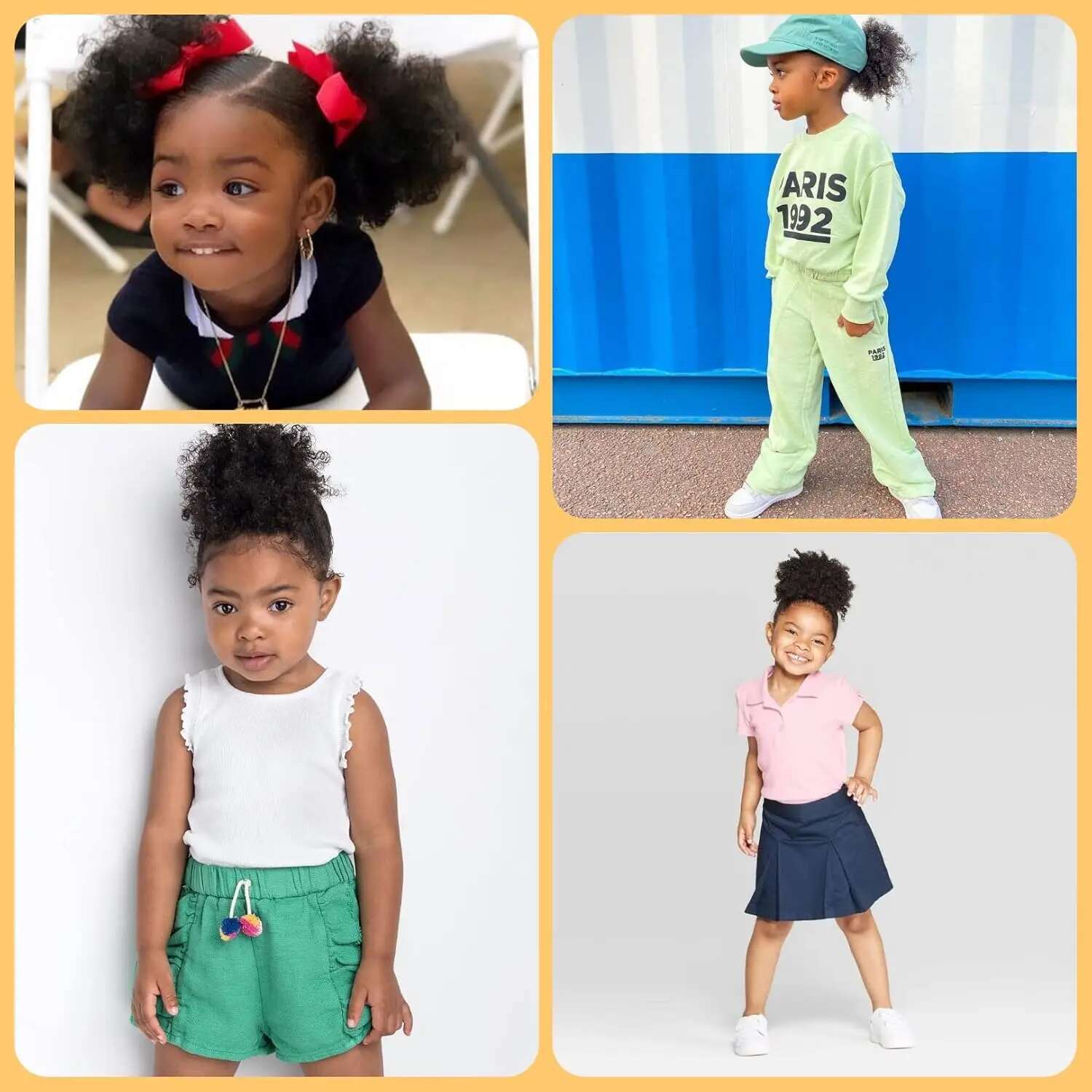 Afro Puff Ponytail Black Women Synthetic Buns 2Pcs/Pack For Girls Kids Children Babies
