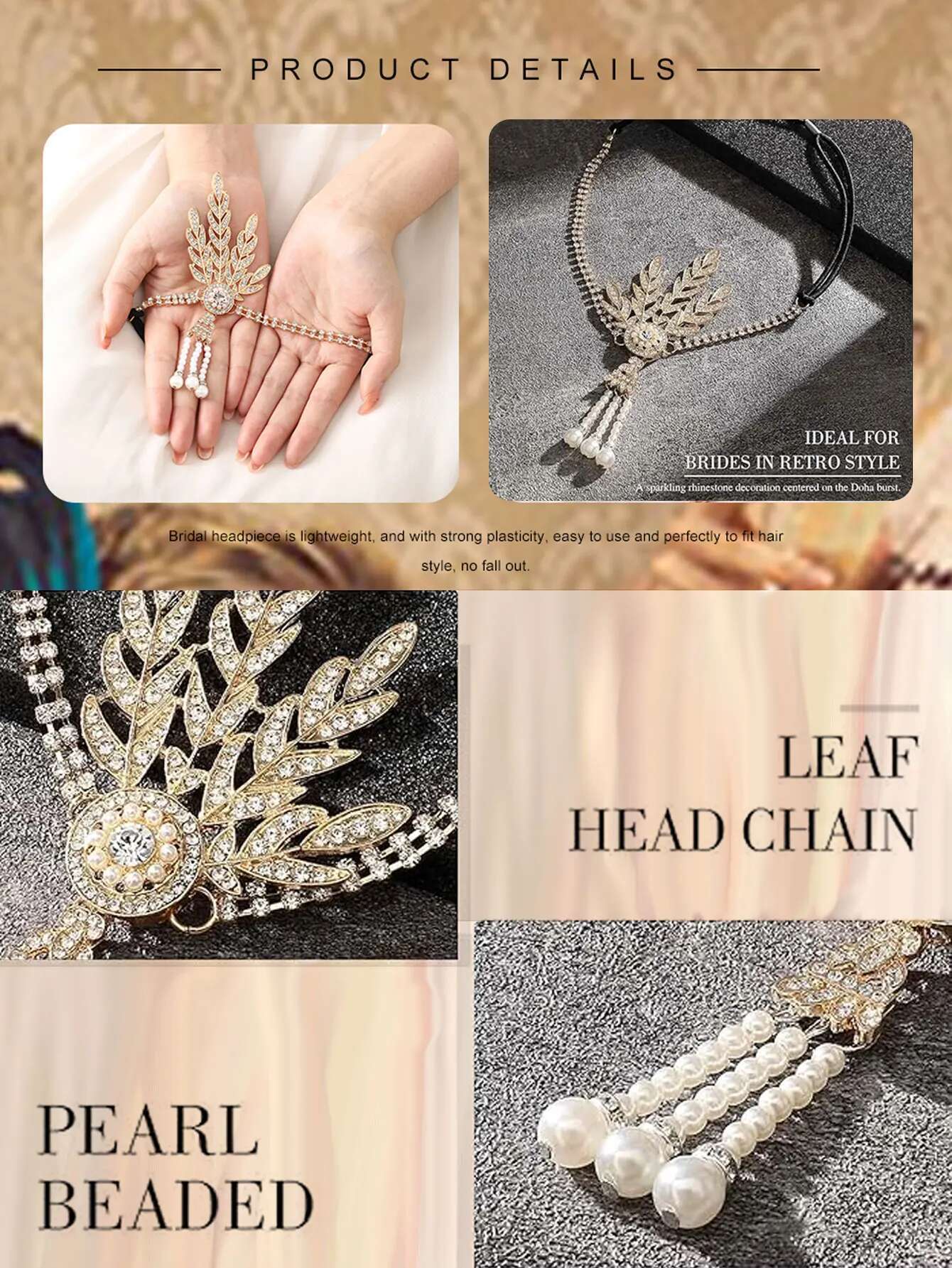 4Pcs 1920S Great Gatsby Set, Costume Roaring 20S Accessories For Women Flapper Headpiece