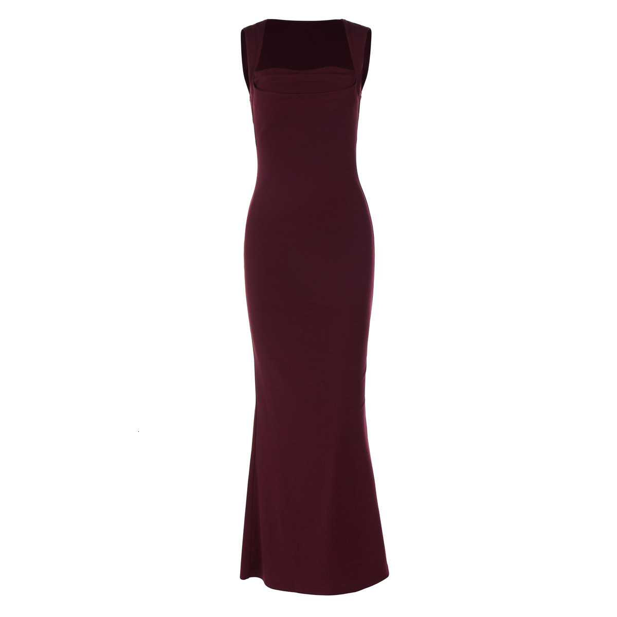 Women's Clothing 2025 Spring/Summer New Product Fashionable Temperament Slim Fit Square Neck Sleeveless Waist Cinching Slimming Dress