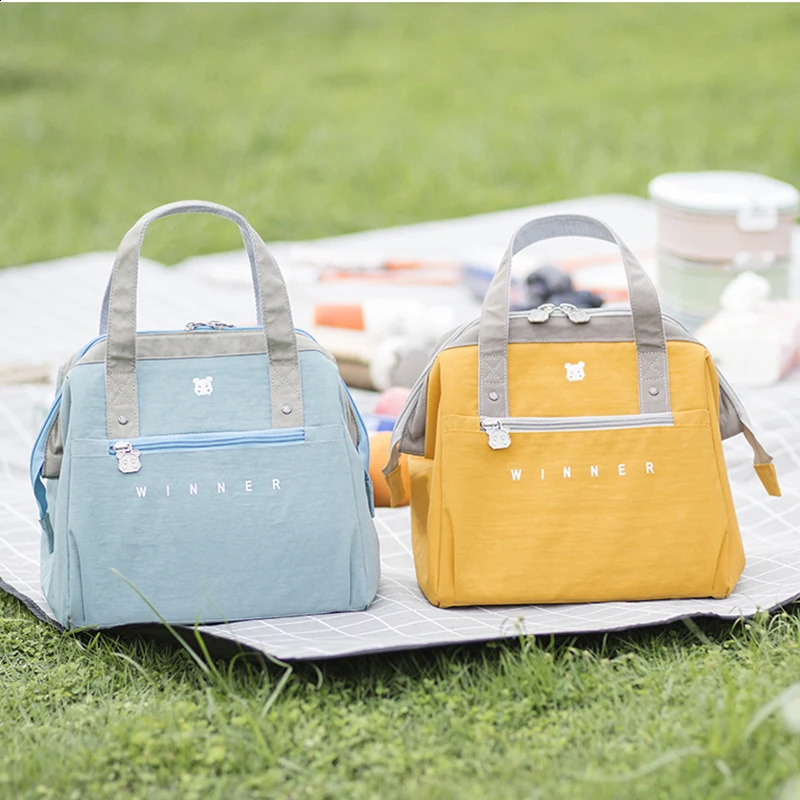 Portable Lunch Bag Thermal Insulated Lunch Box Tote Cooler Bag Bento Pouch Lunch Container School Food Storage Bags 250228