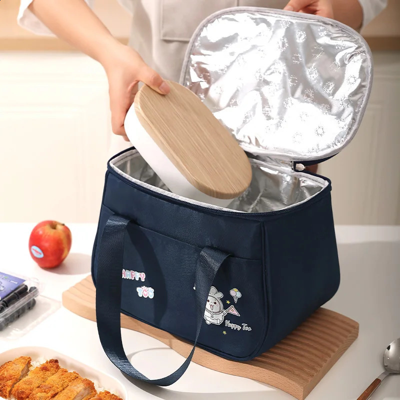 Women Insulated Lunch Bag Reusable Lunch Tote Bag Cute Cartoon Portable Lunch Box Refrigerated Bag Suitable for Travel and Picni 250228