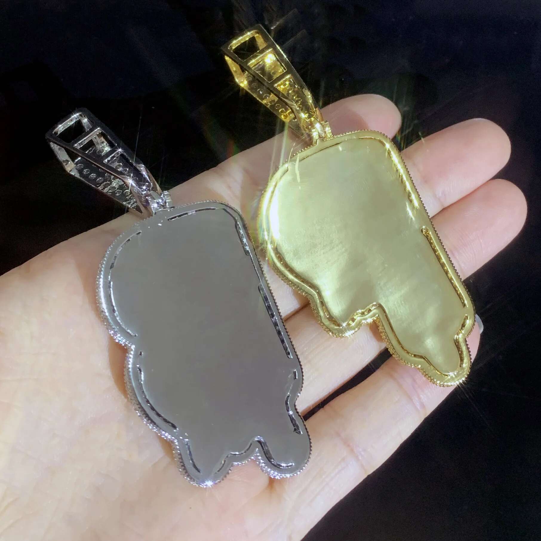 CUC Double Layer Drip Letter Pendant For Men Women Gold Sier Color Hip Hop Necklace Chain Rock Jewelry Gift Single A-Z