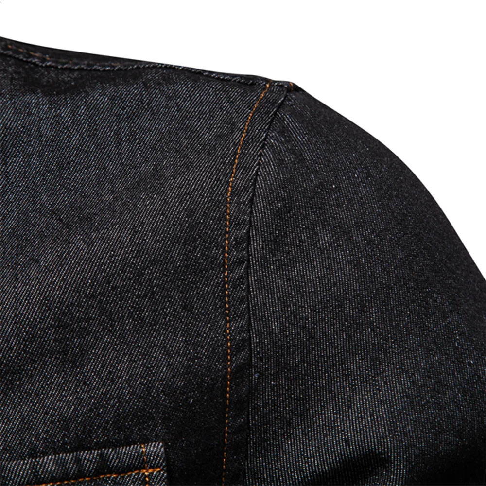 AIOPESON Mens 100 Cotton Denim Shirts Autumn Thick Cowboy High Quality Male Shirt Solid Color Button Casual Jeans 250226