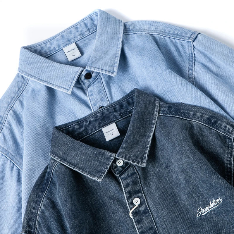 2025 Spring and autumn fashion Japanese retro allmatching thin coat trend loose casual denim shirt long sleeve 250226