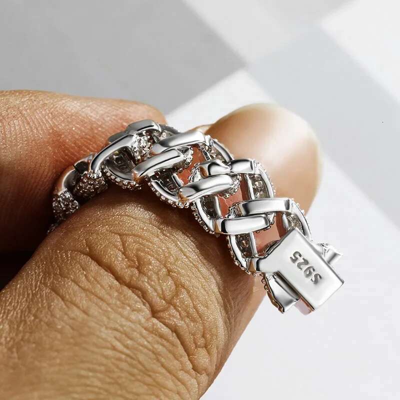 Hip Hop Cuban Tennis Bracelet for Man Full Dia Sparkg Zircon S Sterg Sier Plated White Gold Party Bracelets