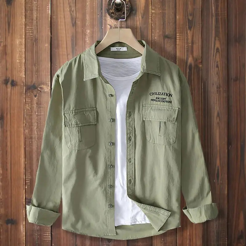 Spring Autumn Fashion Turn-down Collar Long Sleeve Solid Mens Clothing Blouse Casual Loose All-match Trend Simplicity Shirts 250225