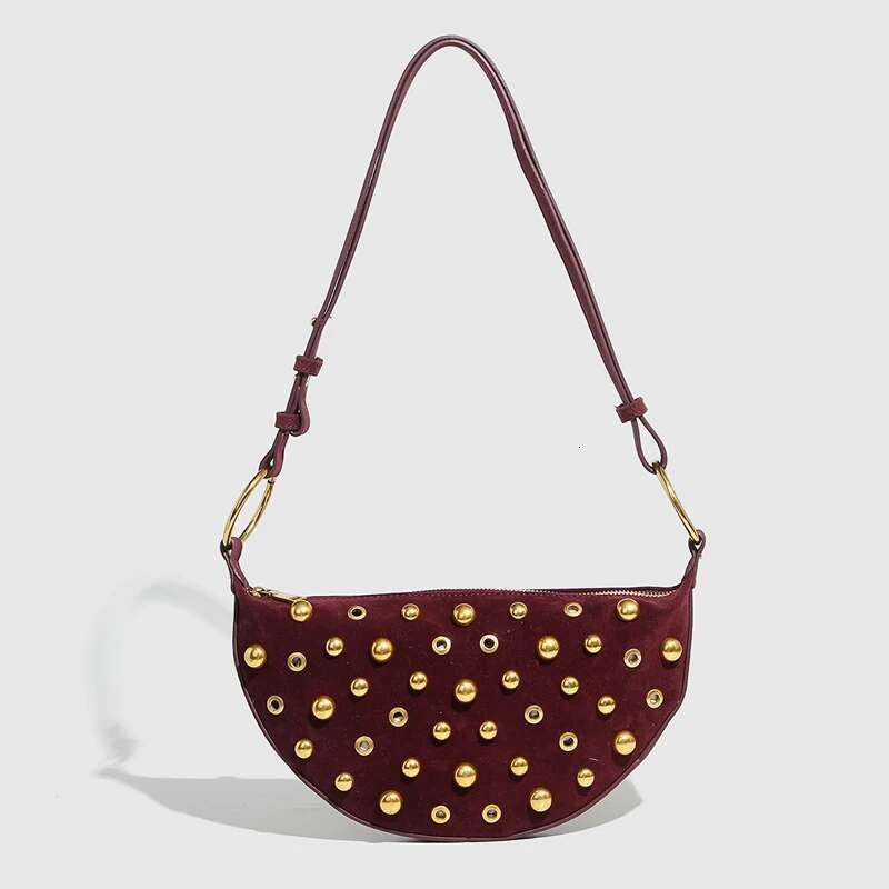 Saddle Underarm Bags For Women Designer Handbags And Purses 2025 New In Casual Rivet Decoration Double Shoulder Strap