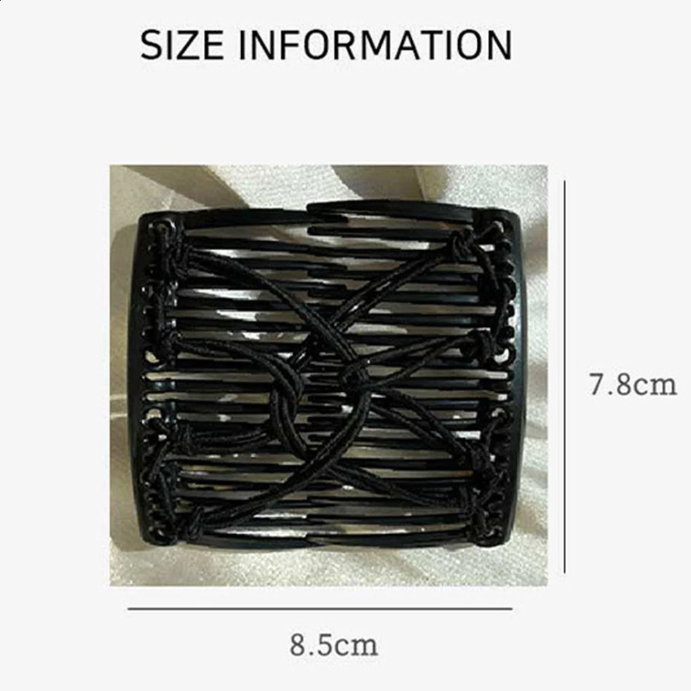 Vintage Creative Magic Hair Comb Double Row Elastic Disc Clip For Women Headwear Fashion 250218