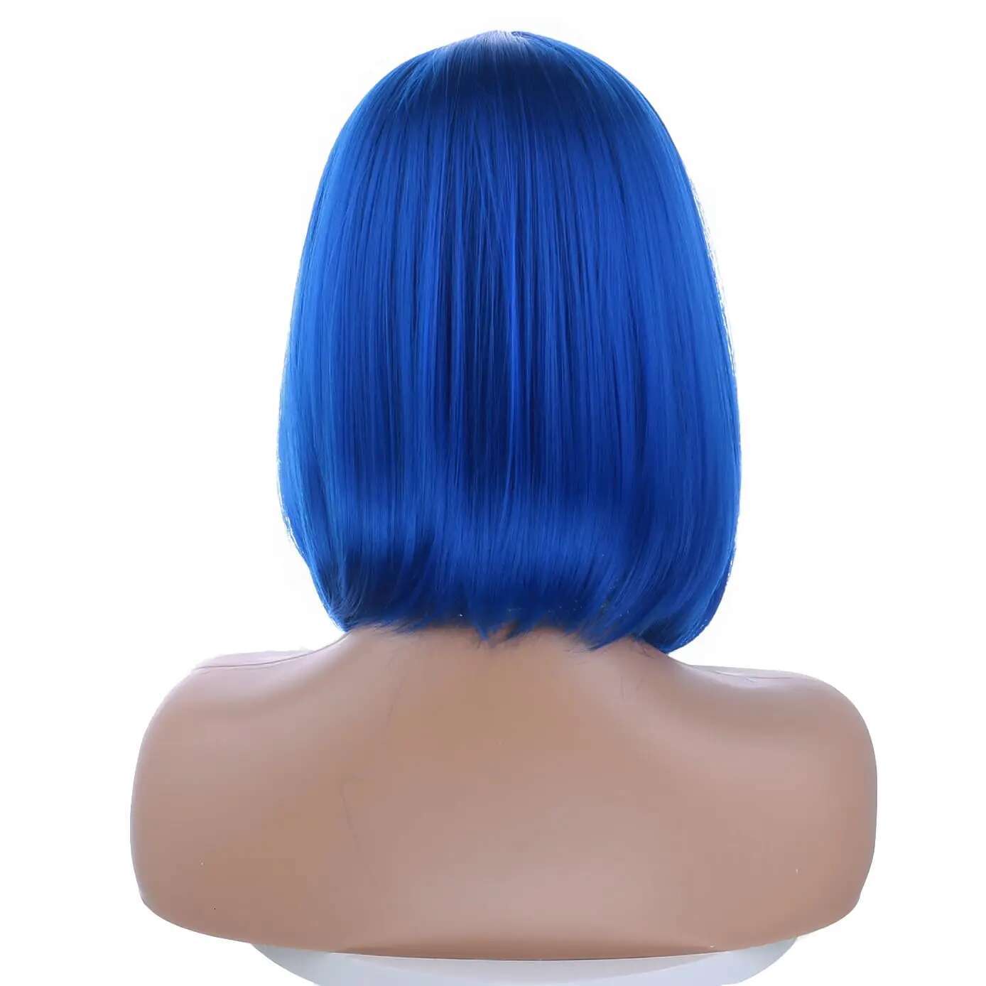 Synthetic Dark Blue Bob Cosplay Dragoy Hairpin + Necklace For Party Halloween Costume Women's Wig