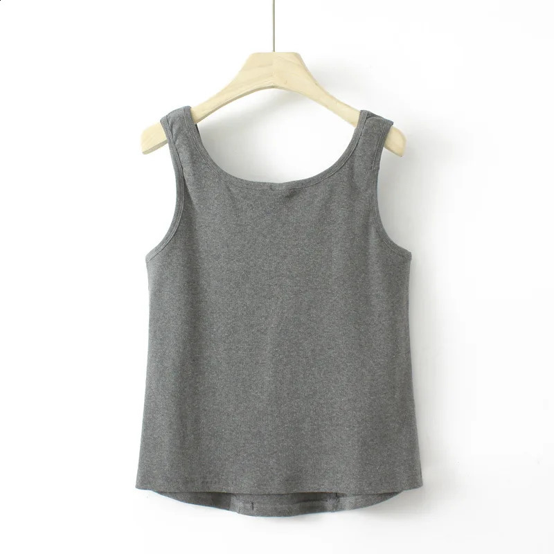 Plus Size Clothes Women Tank Tops Cotton U-Neck Splicing Pressing Line Sleeveless Garment Summer 250224