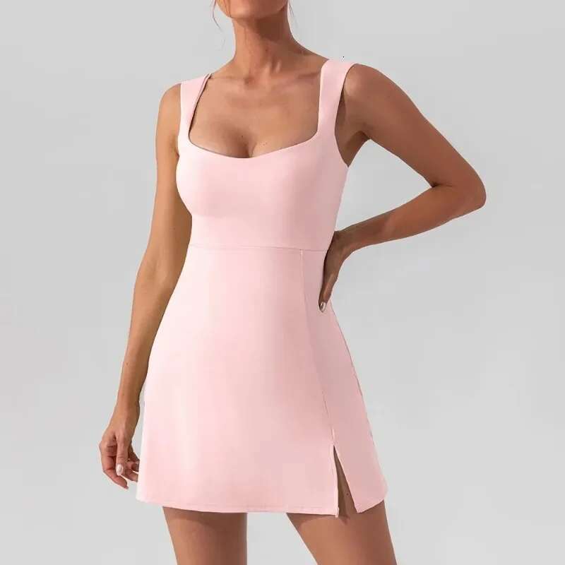 Tennis Sexy Soft Solid Color Golf Sports Dress Women Breathable Workout One Piece Yoga Suits Running Outdoor Activewear