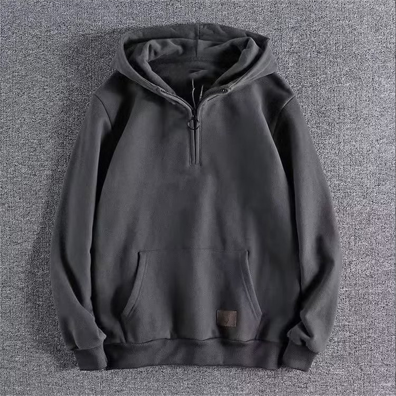 AL03011 Men's spring and autumn hooded sweatshirt Korean style new half open collar