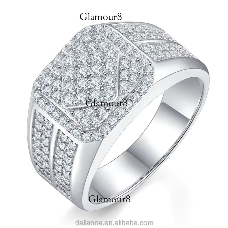 Fashion Jewelry White Gold Plated S Moissanite Eternity Ring