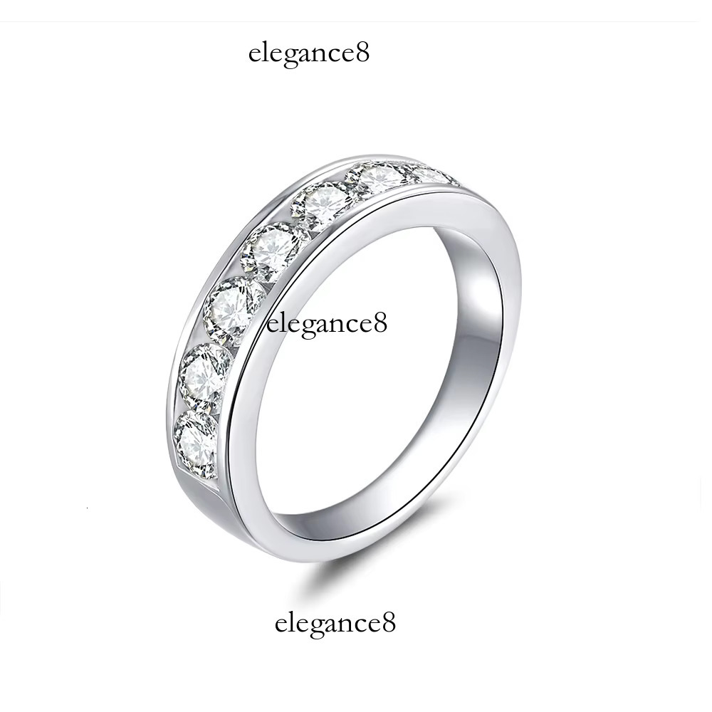 Pure sier inlaid moissanite ring, high-end men's and women's jewelry gift