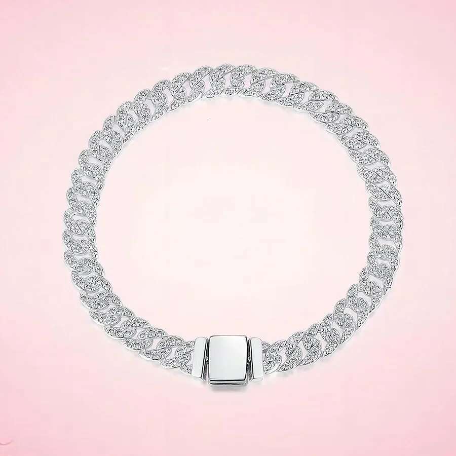 2024 New Cuban Shiny Densely Inlaid CZ Eternal Chain Bracelet Jewelry Fit for Daily Wear Women's Boutique Gift Making
