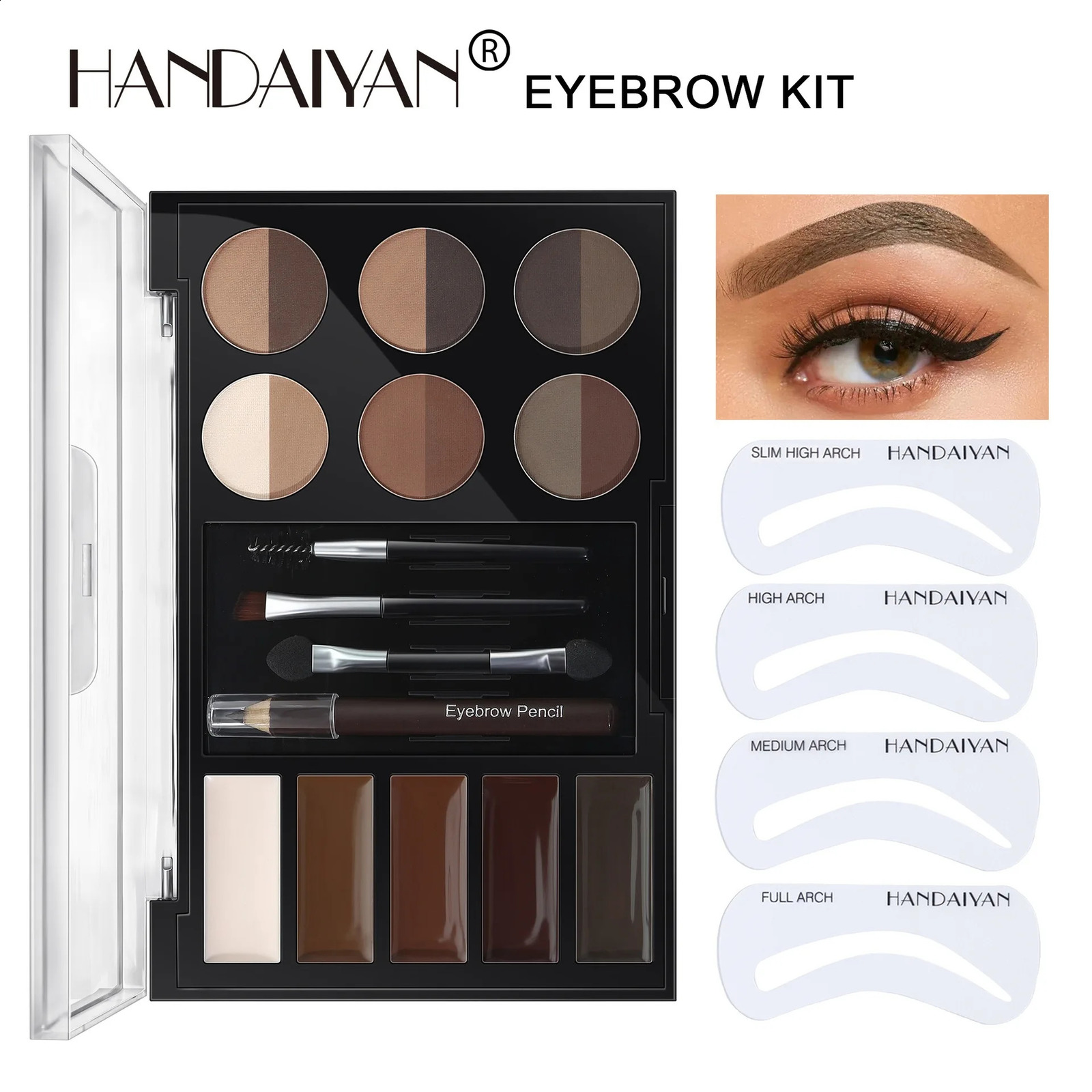 Professional Eyebrow Enhancers Cream Powder Palette Brow Stamp Kit Tattoo Makeup Contour Waterproof Tint Stencil Eyebrow Pencil 250222