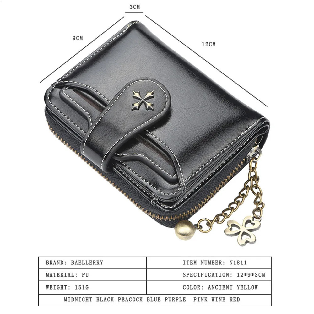 Women Wallets Fashion Short PU Leather Top Quality Card Holder Female Zipper Purse 250228