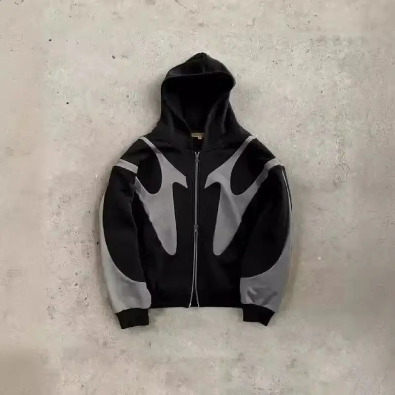 Mexico Retro Letter Printed Devil Pattern Hoodie Y2k Harajuku Casual Couple Zipper Hoodies Sweatshirt Fashion Street Clothing 250225