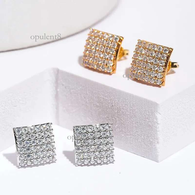Unique Korean Square Stud Earring with Dazzg Full Crystal Inlay Trendy Elegant Temperament Charm Women Earrings