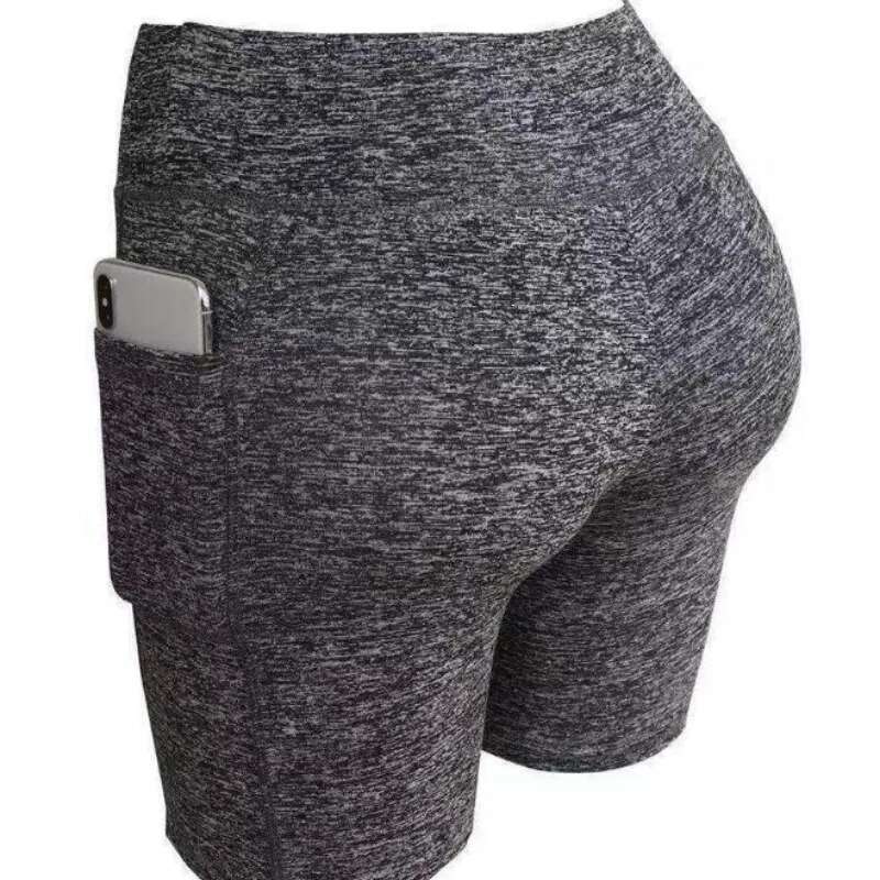 Yoga For Women Summer Fiess Biker Workout Running Sports Shorts Quick Drying Sportwear With Pocket Breathable