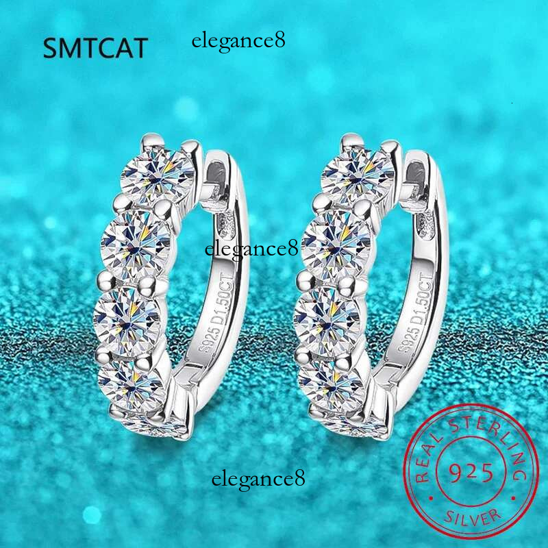 3cttw Moissanite Hoop for Women 4mm Stones D Color Sparkg Created Dia Earring 100% Sterg Sier