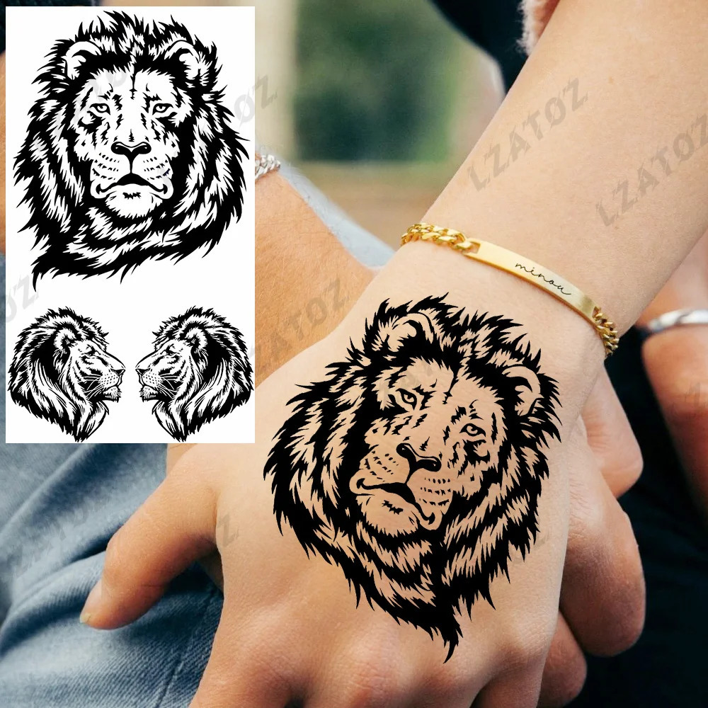 Realistic Scorpion Animal Temporary Tattoos For Men Adults Lion Butterfly Wolf Snake Tattoo Sticker Hand Washable 250219