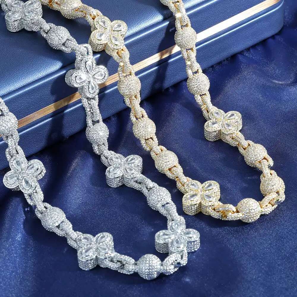 Personality Fashion New Design Round Ball Bead Men's Fine Jewelry Iced wer Cuban k Chains Necklace For Gift