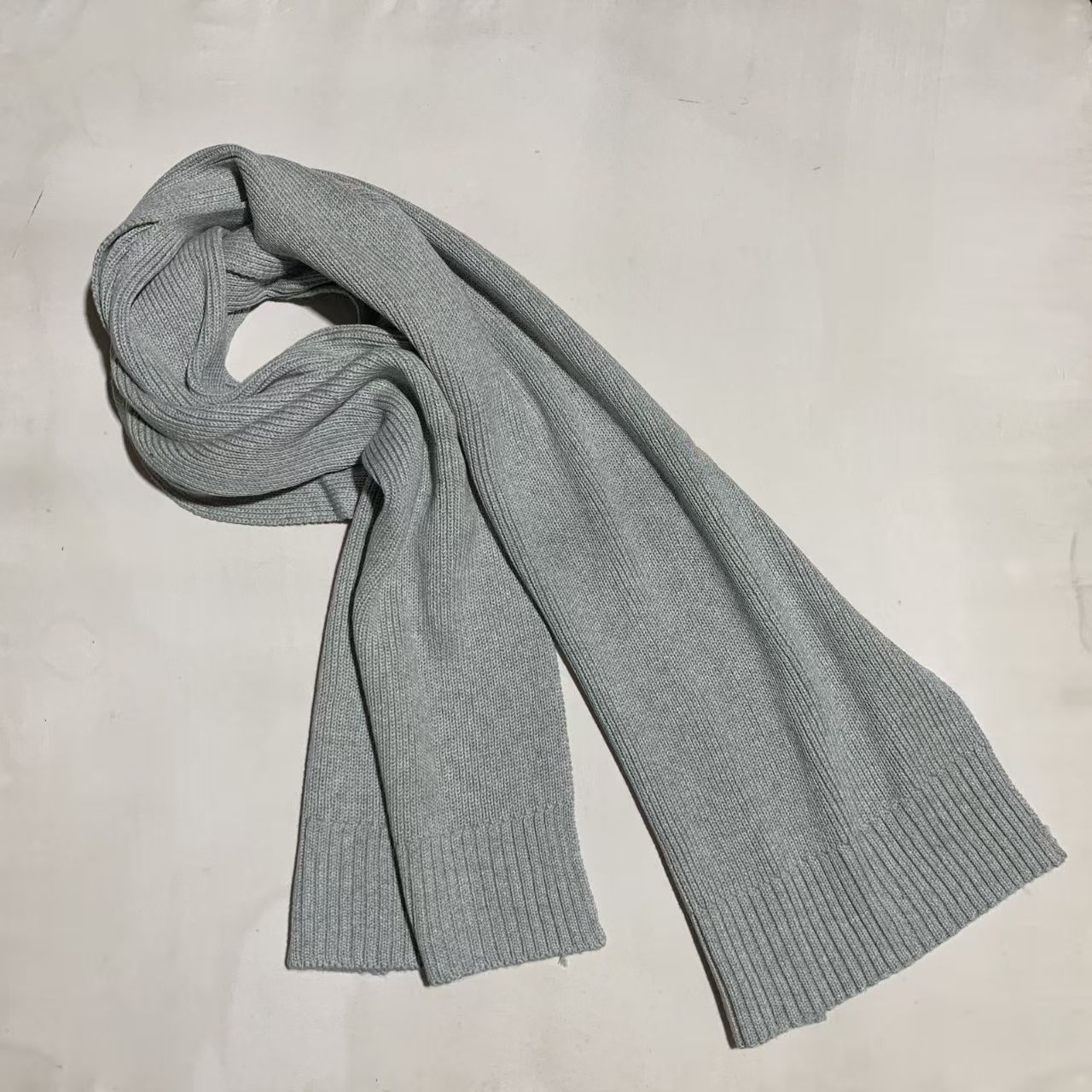 T294 wool scarf Korean style winter all-match warm knitted solid color unisex