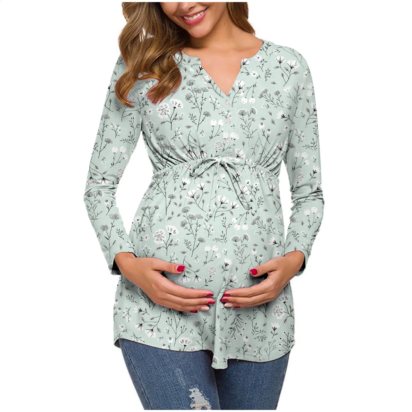 Pregnant Women Maternity Clothes For Breastfeeding Long Sleeve Soft Slim Tops Pregnancy Blouse T-shirt Clothes Clothing 250228