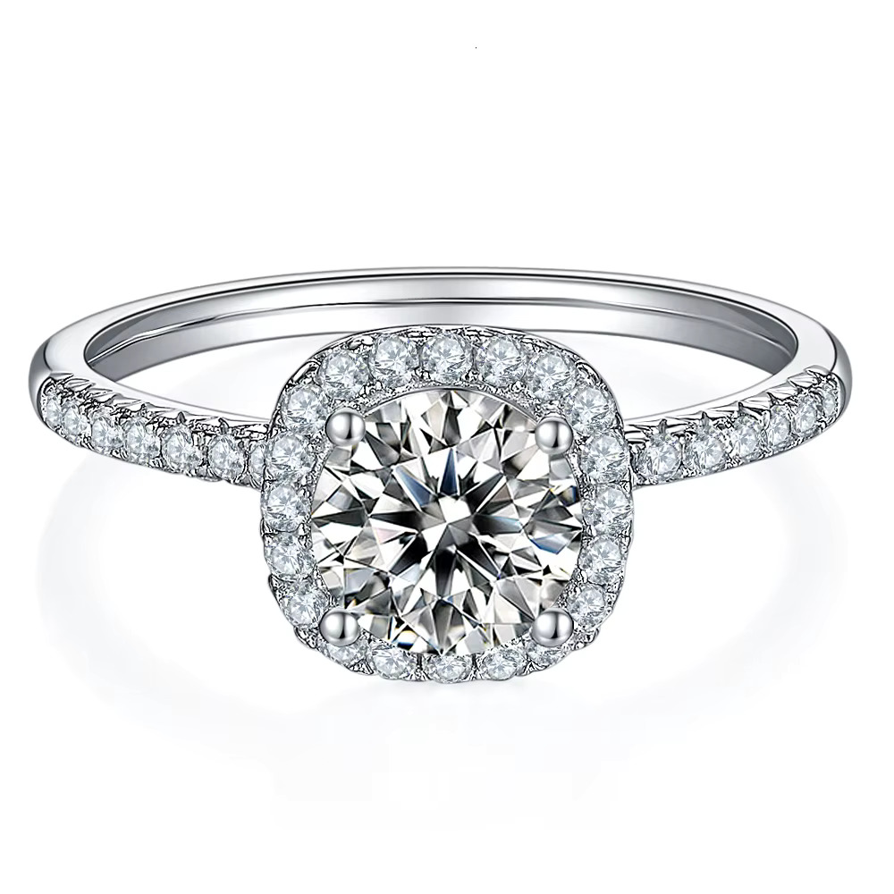 Moissanite Wedding Promise for Women Gold Plated Sterg Sier Rings Wholesale