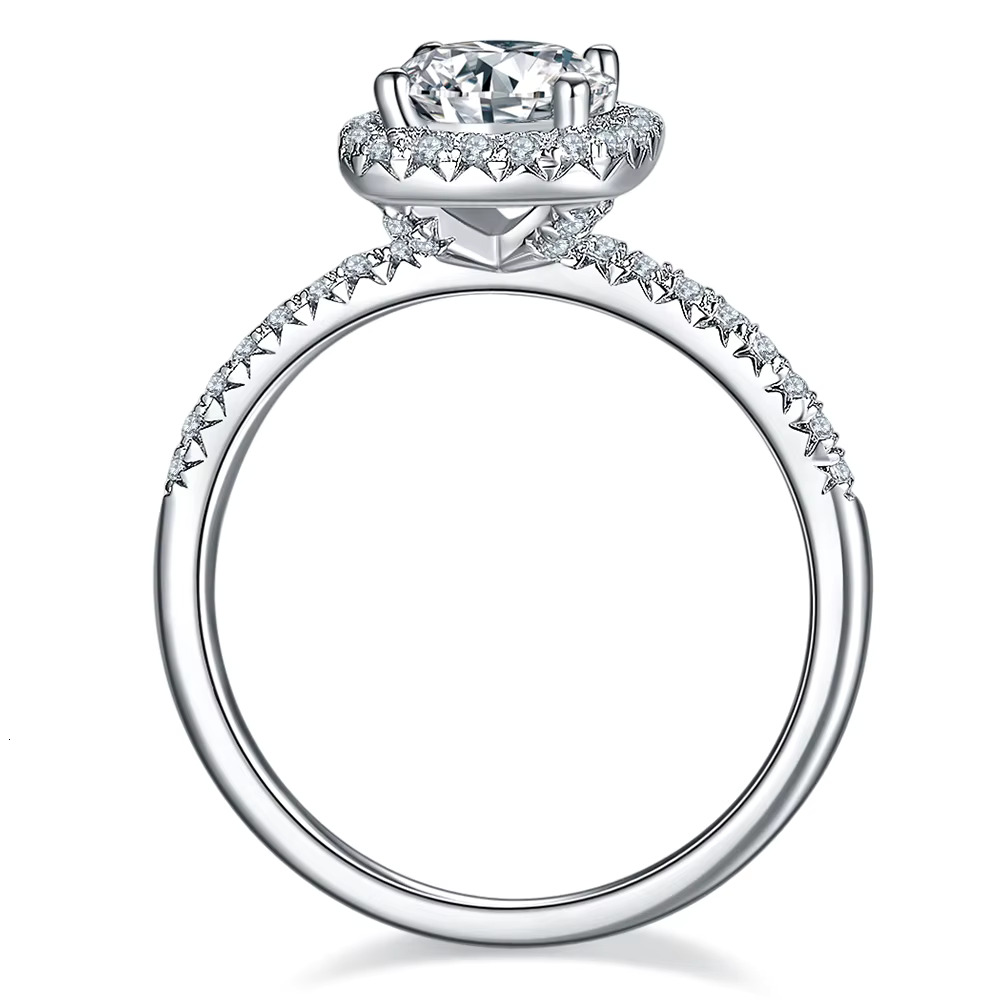 Moissanite Wedding Promise for Women Gold Plated Sterg Sier Rings Wholesale