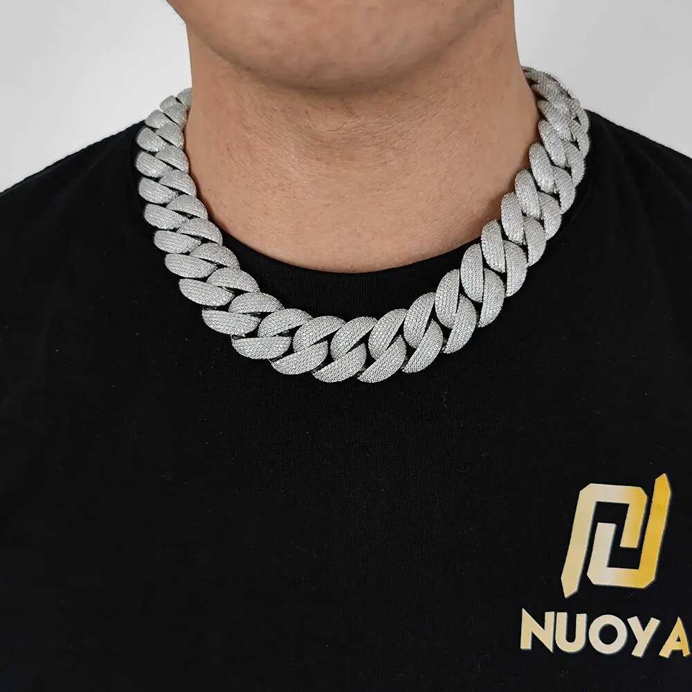 Hip Hop Full Iced Out Zircon 5-Row Stone Heavy And Thick Necklace 22mm Cuban k Chain Personalized Men's Jewelry Drop Shipping