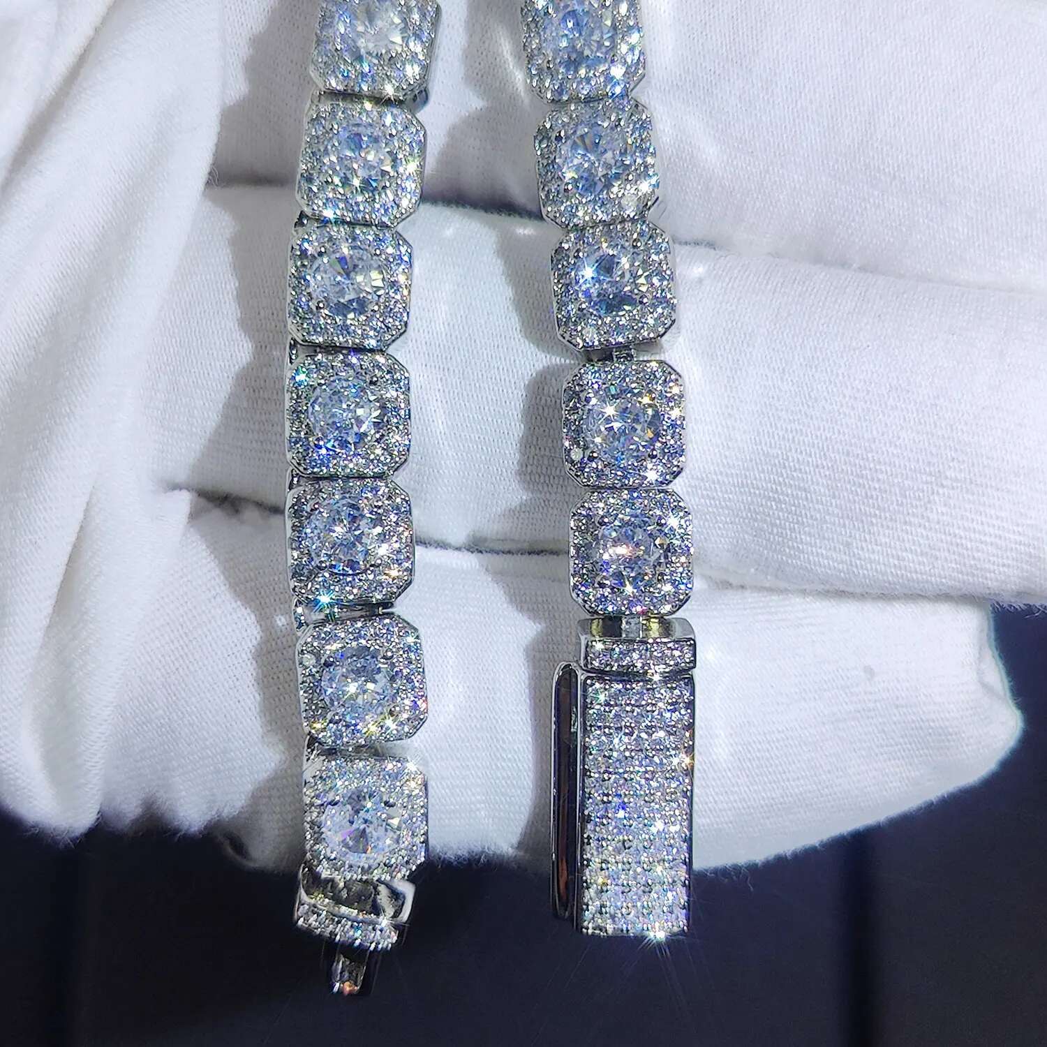 Clustered Dia Tennis Miami k Chain for Women 10MM Iced Out CZ Cuban Necklace Hip Hop Jewelry Gifts