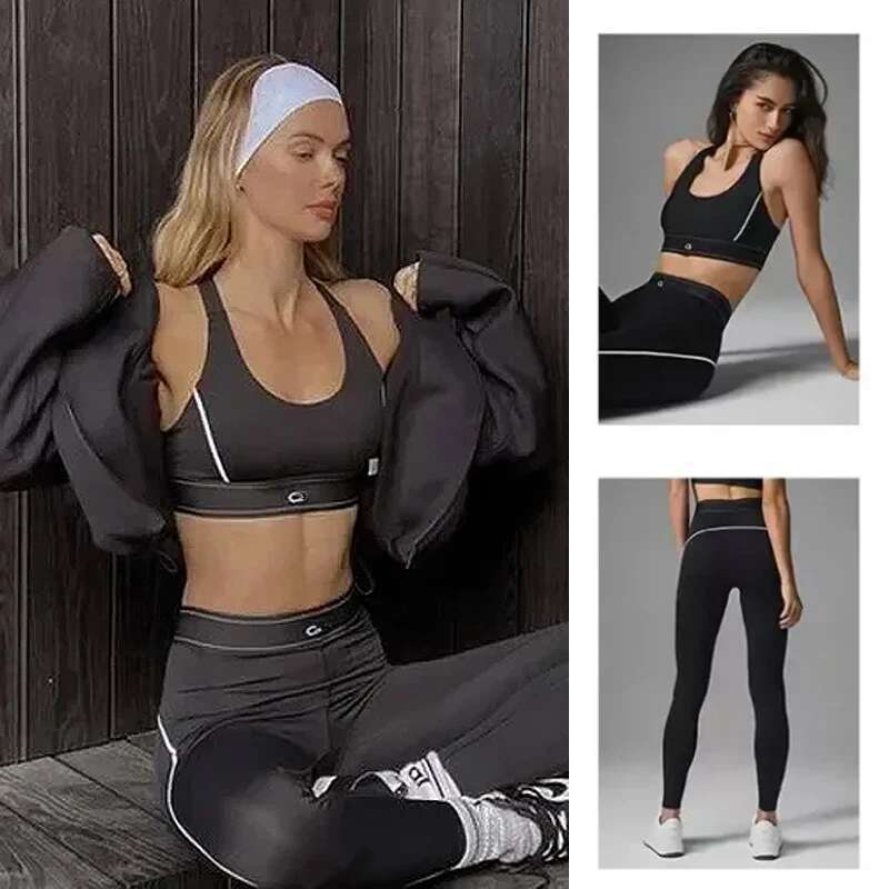Yoga Clashing Color Cloud Feeg Sports Leggings High Stretch With Chest Pad Cushion Shockproof Bra Fiess Suit