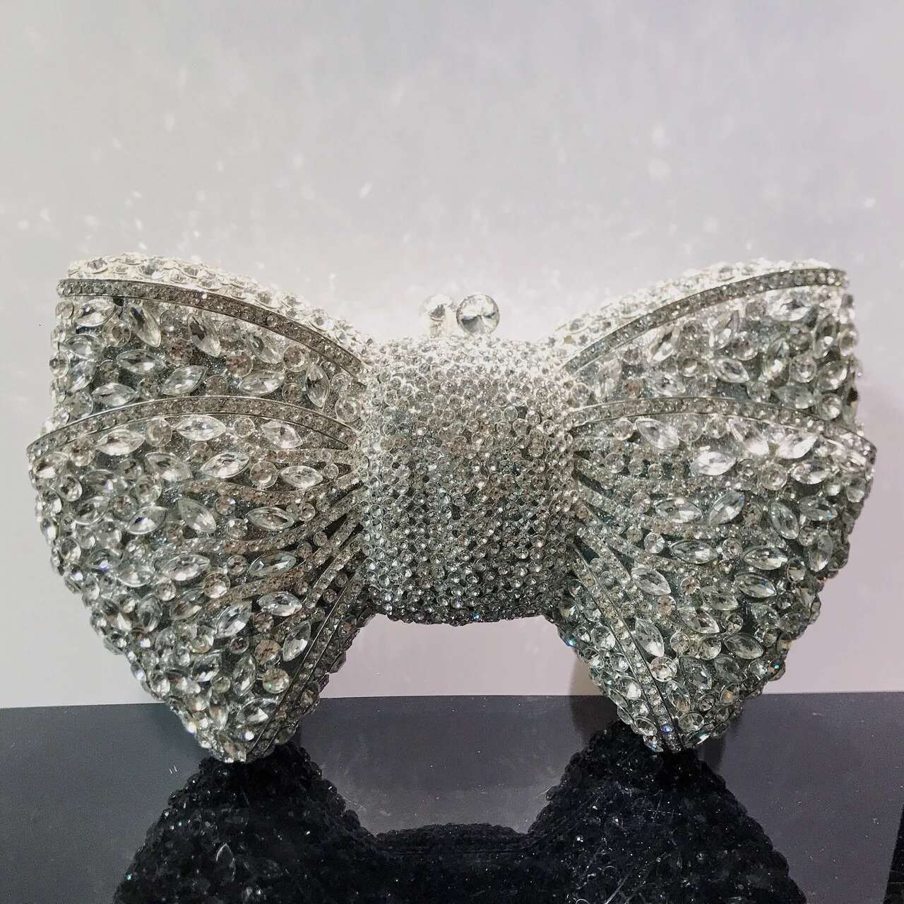 Newest Rhie Green/Black Clutch Purse Bow Dia Women Red Evening Clutches Bags Wedding Bridal Bag Stones Handbags