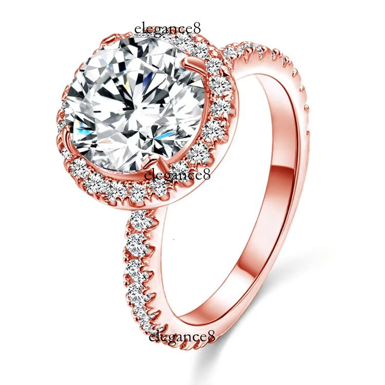 High Quality Engagement Wedding Moissanite Ring Zirconia Jewelry White Gold Women Dia Rings