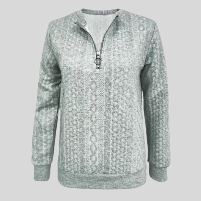 New women's sweater autumn and winter padded sweater women's zipper sweater women's coat white sweater
