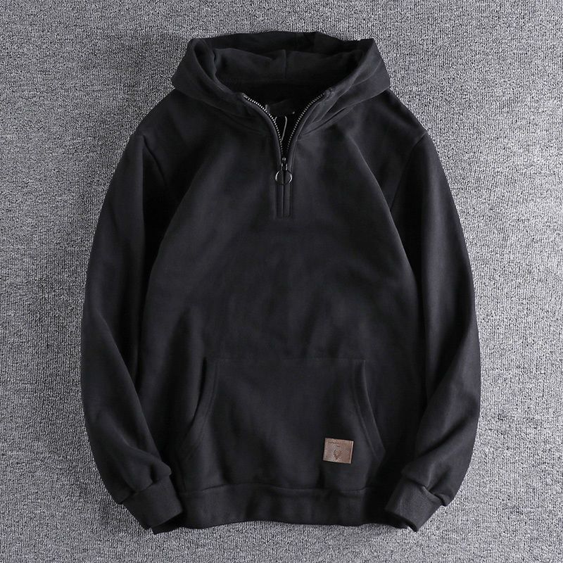 AL03011 Men's spring and autumn hooded sweatshirt Korean style new half open collar